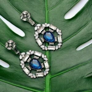 Oxidized Silver Jhumka Earrings